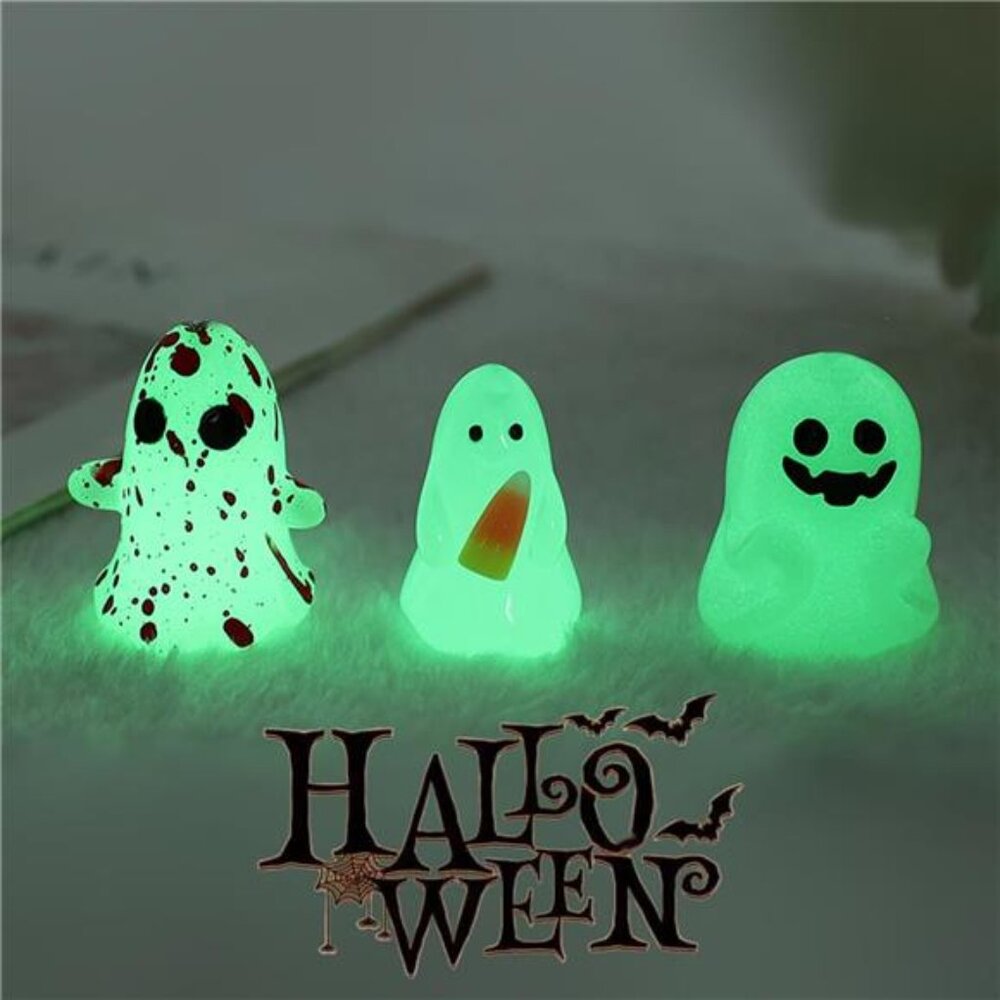 Halloween Ghost Earrings for Women Pumpkin Corn Skull Tiny Glow In The Dark - Picture 5 of 7